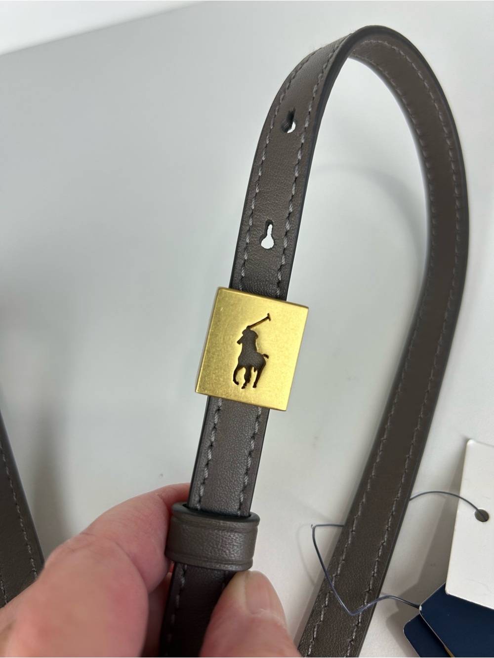 NWT POLO RALPH LAUREN THE SUEDE PONY POUCH GRAY - Picture 10 of 14